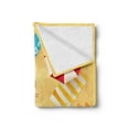 thumbnail image 2 of Beach Soft Flannel Fleece Throw Blanket, Waves Umbrella Towels and Surfing Board Swimming Themed Summer Season, Cozy Plush for Indoor and Outdoor Use, 50" x 60", Multicolor, by Ambesonne, 2 of 5