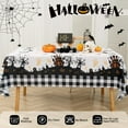 thumbnail image 2 of Halloween Tablecloth, Castle Ghost Decorative Rectangle Table Cloth, Holiday Fabric Table Cover for Party Picnic Dinner Decor, Black 60 x 102 Inch, 2 of 6
