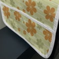 thumbnail image 3 of Floral Microwave Oven Cover, Big Little Flourishing Graphic Flowers Striped Background Retro Natural Art, Water Resistant Organizer with Pockets for Kitchen, 36" x 12", Pale Green Orange, by Ambesonne, 3 of 4