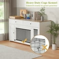 thumbnail image 6 of TIME RAY 63 inch Dog Crate Furniture for Large Dog with 2 Storage Drawer and Cabinet,Dog Cage Furniture with Upward Flapping Crate Door and Dog Bowl Drawer, 6 of 11
