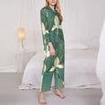 thumbnail image 3 of Daiia Lotus Golden Line for Women's Long-Sleeved Pajama Set – Soft & Comfortable Sleepwear Button-Up Pajamas Cozy Lounge Wear-XX-Large, 3 of 7