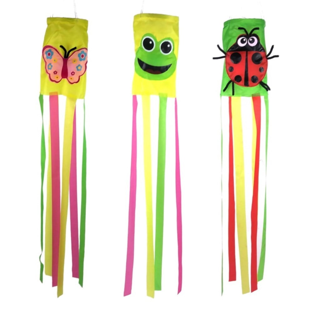 36 Inch Multi Color Garden Wind Sock Set Of 3