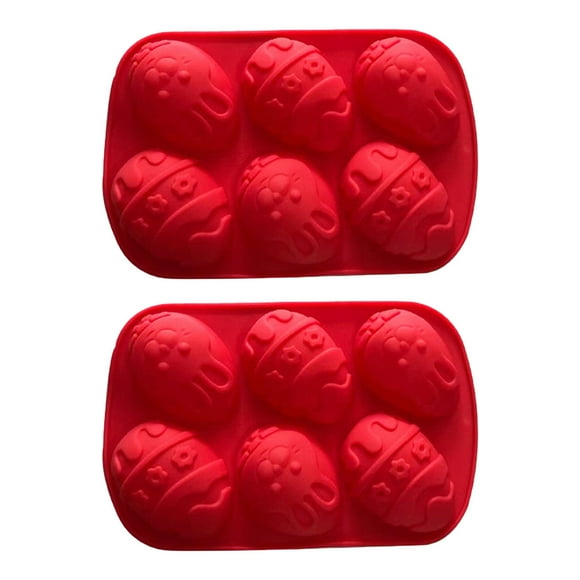 Yhmxh Décor de Cuisine de Pâques Napperons de Pâques Serviettes de Cuisine de Pâques Gadgets de Cuisine de Pâques 6 Trous Bricolage Oeufs de Dinosaure Outils de Pâtisserie en Chocolat Moule en Chocolat