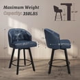 thumbnail image 3 of Faux Leather Upholstered Bar Stools with Backs for Kitchen Island, Dining Room, Pub, Dark Blue, 3 of 8