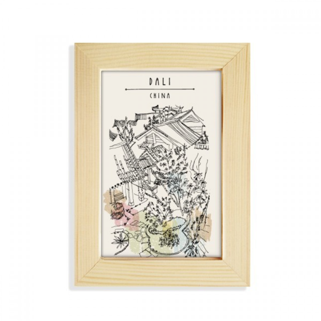 Dali Park Among Crowded Houses China Desktop Display Photo Frame Picture Art Painting 5x7 inch