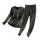 thumbnail image 2 of Conjuntos de ropa interior térmica para mujer, otoño e invierno, suave, cálida, de manga larga, cuello redondo y sujetador incorporado, ropa interior térmica adecuada para climas fríos, parte superior, 2 of 3