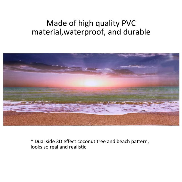 3D Effect Adhesive Fish Tank Decoration L Beach Sunset Poster for Aquarium