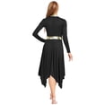 thumbnail image 2 of Hansber Women's Praise Dance Dress Metallic Patchwork Worship Tunic Irregular Hem Lyrical Dancewear Garment Black XXL, 2 of 5