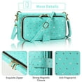 thumbnail image 6 of Compatible with Samsung Galaxy S25 Ultra 5G Wallet Phone Case Tempered Glass Screen Protector Bling Glitter Crossbody Lanyard Strap Flip Zipper Purse Card Holder Cell Cover for S25Ultra 25S 25u Green, 6 of 8