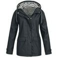 thumbnail image 2 of Veste Extérieure Coupe-Vent à Capuche Imperméable Manteau de Pluie pour Femmes, 2 of 6