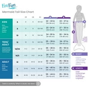 Fin Fun Mermaidens - Mermaid Swimming Tails with Monofin for Teens, Teen 14 Size, Tidal Teal, 2 Pcs