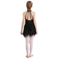 thumbnail image 2 of iixpin Kids Girls Gymnastics Tutu Skirt Figure Ice Skating Dance Leotard Dress Mesh Splice Ballet Dance Costume Black 14, 2 of 7