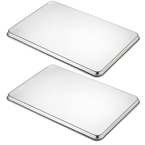 OUNONA Stainless Steel Storage Tray for Home Bathroom MultiPurpose Towel Tray Safe 2 Pcs Silver
