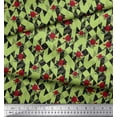 thumbnail image 2 of Soimoi Green Cotton Duck Fabric Geometric & Rose Floral Print Fabric by the Yard 42 Inch Wide, 2 of 3