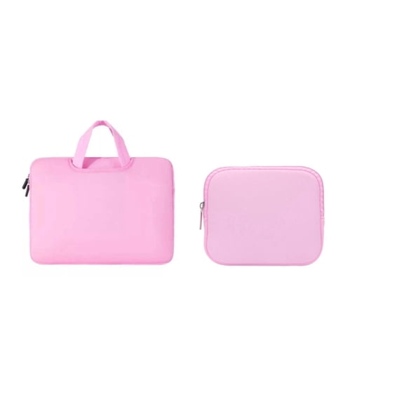 GJX 2026 New 2 Pcs Laptop Sleeve 14 Inch Shockproof Laptop Case with Power Pack Handbag Portable Laptop Bag for Macbook Samsung Ipad Chromebook Hp Acer Lenovo,Pink
