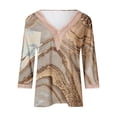 thumbnail image 4 of Dyegold Plus Size Tops For Women Floral Print Lace Trim V Neck 3/4 Sleeve Shirts Dressy Casual Loose Fit Blouses Vintage Tee, 4 of 5