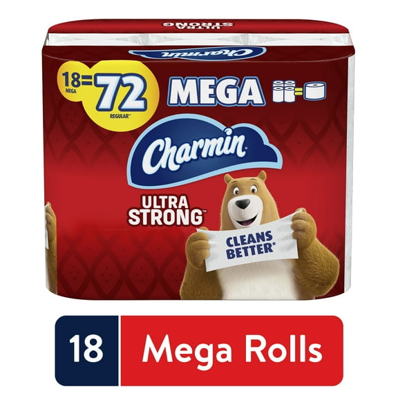 Charmin Ultra Strong Toilet Paper 18 Mega Roll, 286 sheets per roll