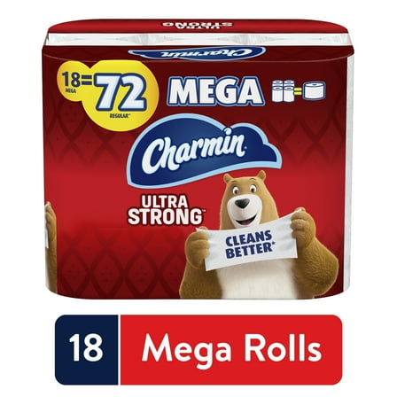 Charmin Ultra Strong Toilet Paper 18 Mega Roll, 286 sheets per roll