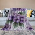 thumbnail image 5 of GWJING Purple Lilac Flowers Blanket Throw Blankets for Couch Soft Throw Blanket for Bed, Sofa, Couch, Camping Fuzzy Blankets Throw Blankets 50x60in, 5 of 8