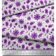 thumbnail image 3 of Soimoi Poly Georgette Fabric Leaves & Cosmos Floral Print Sewing Fabric Yard 42 Inch Wide, 3 of 3