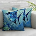 thumbnail image 3 of Qinduosi Summer Blue Ocean Theme Nautical Sea Vintage Style Decorative Inch Pillows Covers Linen Throw Pillow Covers Set of ,Home Decor Patio Cushion Cover, 3 of 5
