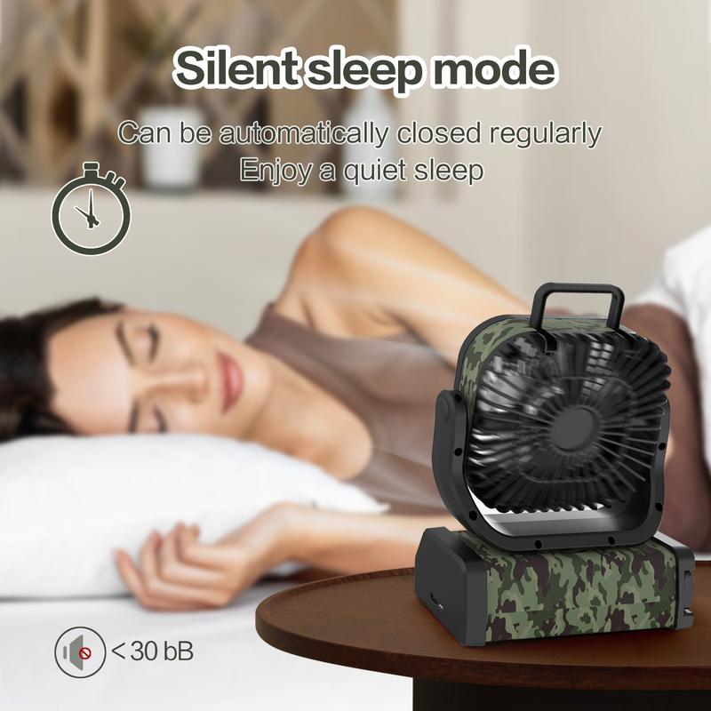 2025 Upgraded 30000mAh Camping Fan，Portable Rechargeable Fan with LED Lights and 270° Rotating Shaft, Remote Control Oscillating Table Fan for Tenting Trips and Family Multi-Purpose Outdoor