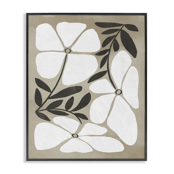 Stupell Industries Eclectic Boho Flowers Trio Black Framed Giclee Art, 11 x 14, by Victoria Barnes