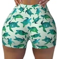 thumbnail image 2 of Lsque Green Sea Turtle Pattern High Waisted Biker Shorts for Women-Tummy Control Fitness Athletic Workout Running Yoga Gym Shorts,Moisture-Wicking-XX-Large, 2 of 9