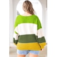 thumbnail image 3 of FOLUNSI Plus Size Green Block Sweater: Comfort Fit, Style for Days!, 3 of 8