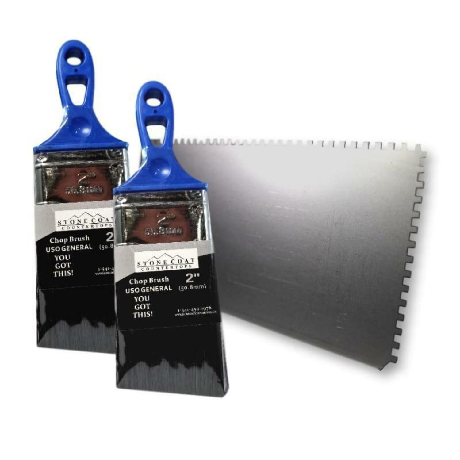 Buy Epoxy Tools Kit 2x Chop Brushes 1x Square Notch Trowel DIY Epoxy