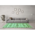 thumbnail image 3 of Ahgly Company Machine Washable Indoor Rectangle Abstract Turquoise Blue Modern Area Rugs, 8' x 10', 3 of 4