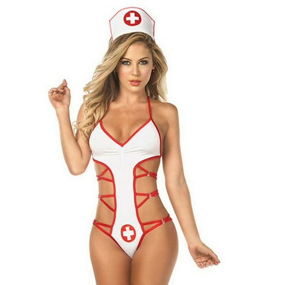 Women Sexy Sling Sleepwear Lingerie Temptation Nurse Uniform Underwear Valentines Day Outfit Women Plus Size Cheetah Print Bra