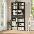 thumbnail image 5 of Homfa 7-Tier Bookcase with 2 Drawers, 72.8" H Double Wide Bookcase with 4 Adjustable Shelves for Study Office Living Room, Black, 5 of 7