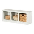 thumbnail image 5 of Pemberly Row 51"W Engineered Wood Mudroom Bench with Storage in White Pine, 5 of 7