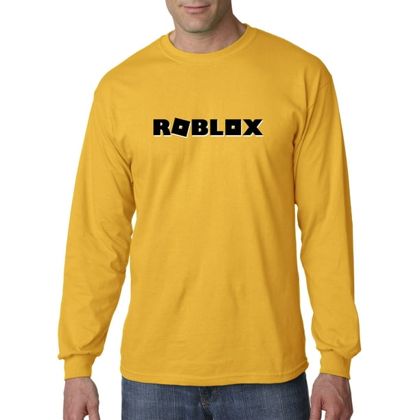 New Way New Way 1168 Unisex Long Sleeve T Shirt Roblox Block Logo Game Accent Medium Gold Walmart Com Walmart Com - roblox shirt walmart