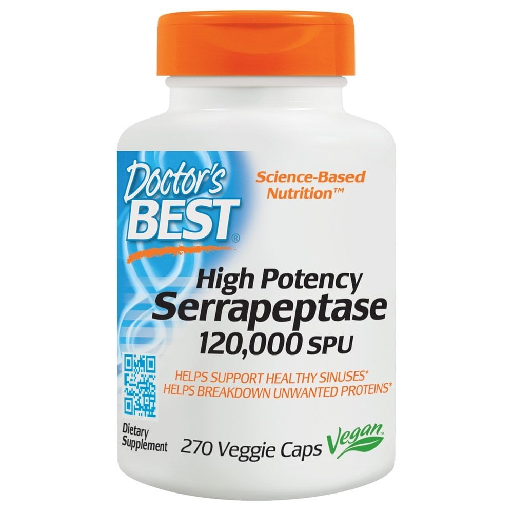Doctor's Best High Potency Serrapeptase Enzyme 270 Vegetarian
