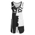 thumbnail image 2 of Black and White Faces VectorArt. Sleeveless U-Neck Fake Two Piece Dress Long dresses Dress for pregnant women, 2 of 6