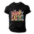 thumbnail image 3 of Camisa Casual de Cuello de la Tripulación de la Impresión de Pascua de Manga Corta de Verano Top Ligero de Poliéster para los Hombres, Camiseta de Manga Corta para el Uso Diario de Primavera Verano, 3 of 8