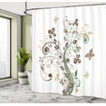 thumbnail image 4 of Ambesonne Floral Shower Curtain, Tree Swirly Branches Flowers, 69"Wx70"L, Brown Camel, 4 of 4