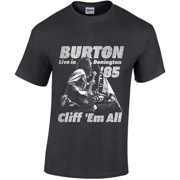 Metallica - Camiseta Cliff Burton Retro para Adultos Unisex (Gris)