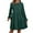 Green, variant on Wdfiry Wome's Fall Dress Puff Long Sleeve Pullover Dress Solid Color Casual Tunic Ruffled Hem Dresses