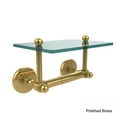 thumbnail image 2 of Allied Brass Prestige Skyline Two Post Toilet Tissue Holder with Glass Shelf Polished Brass, 2 of 2