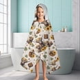 thumbnail image 6 of Beige Highland Cow Sunflower Basket Pattern Hooded Bath Towel，60"x35" for Ages 3 To 12 Kids, Quick Dry Lightweight Soft Microfiber Hood Beach Towel Cover Up for Kids, 6 of 7