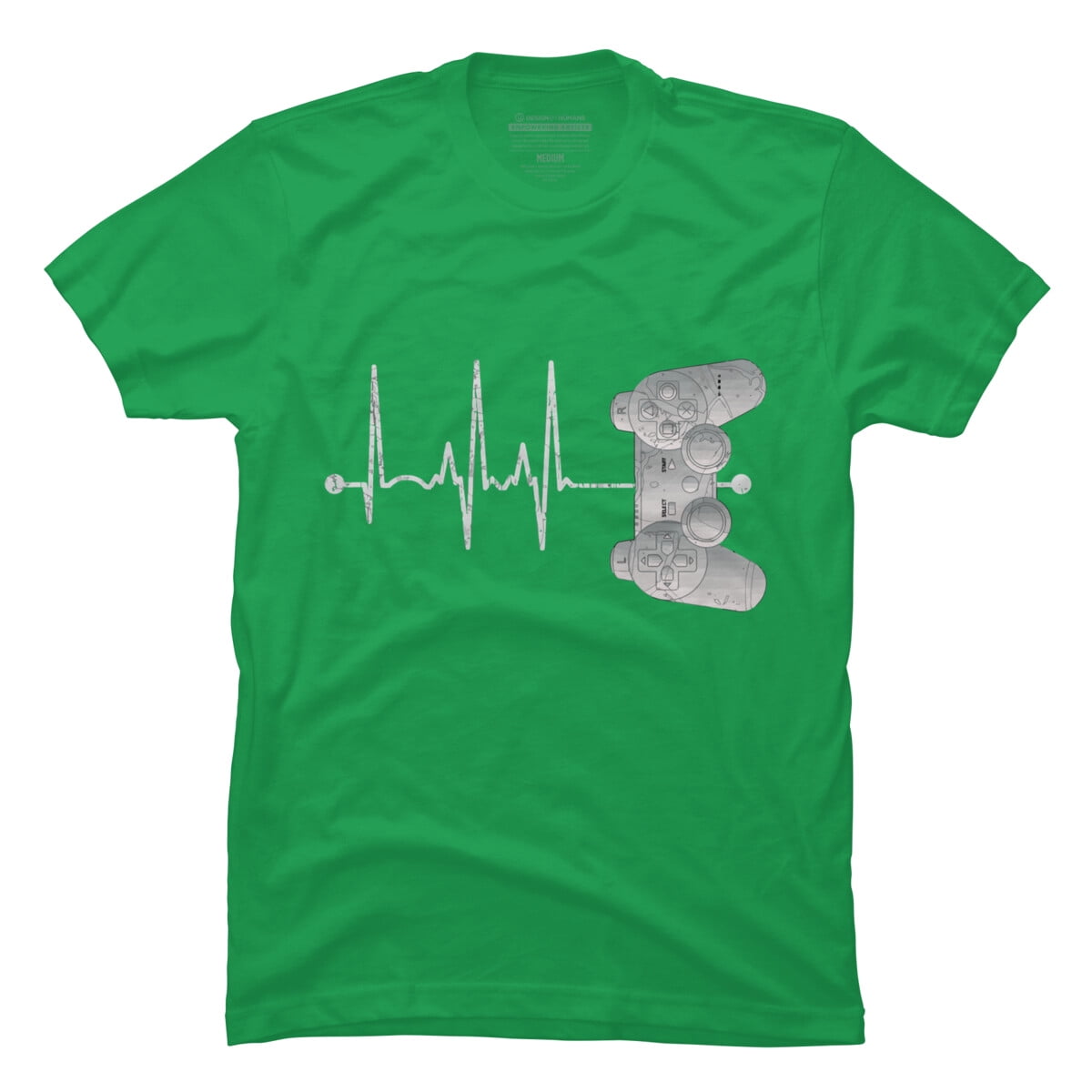 Gamer Heartbeat Teenage Boys Gifts Ideas Gaming Mens Kelly Green Graphic Tee - Design By Humans  XL