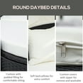 thumbnail image 4 of Outsunny 4 Pieces Rattan Daybed with Canopy, Cushions, Cream White, 4 of 10