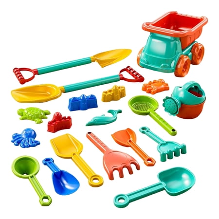 Beach Toys For Kids Ages 4-8 Beach Toys 19 Piece Sand Toys Set Kids Sandbox Toys Includes Water Wheel Beach Tool Kit Bucket Watering Can