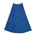 thumbnail image 3 of Vintage A Line Denim Skirt For Women Retro Button Front Flare Skirt Stylish Midi Skirt For Casual Wear Tennis Skirt for Women Swimsuit Skirt Cover up Sequined Skirts plus Skirt Skirts for Adults Long, 3 of 4