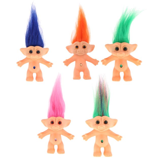 PVC Vintage Troll Dolls Bulk, juego de 5 piezas, mini s de acción, juguetes, muñeca de casa de muñecas para niños, s de acción coleccionab Baoblaze Troll Dolls Original Vintage