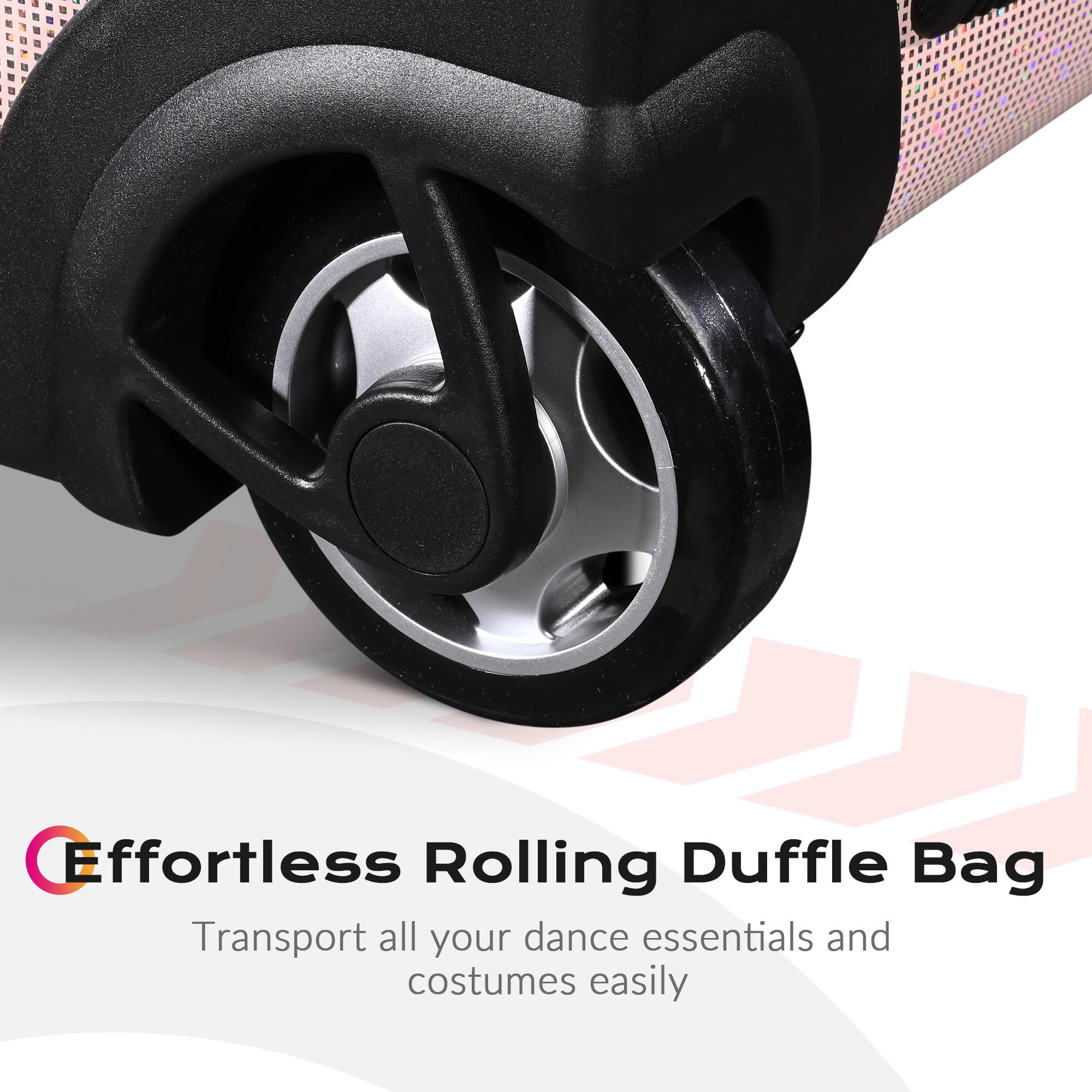 Byootique Rolling Dance Bag with Garment Rack Dream Duffel Bag Recital Bag Travel Duffle Organizer for Dance Competition Performances FA Rose