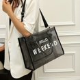 thumbnail image 3 of Large Capacity Transparent Tote Bag, Simple Letter Print Shoulder Bag, All-Match Bag, 3 of 5